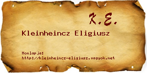 Kleinheincz Eligiusz névjegykártya